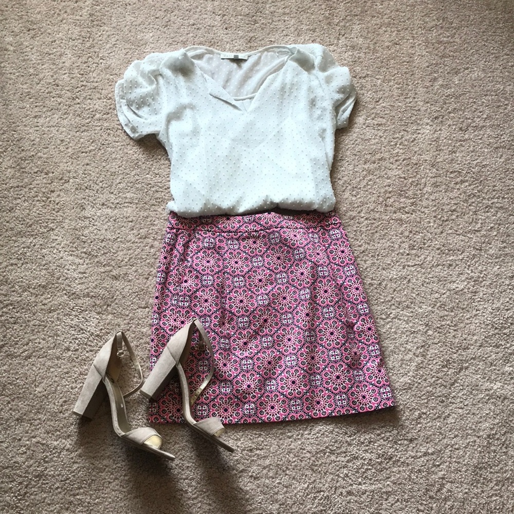 J. Crew geometric shape mini skirt
